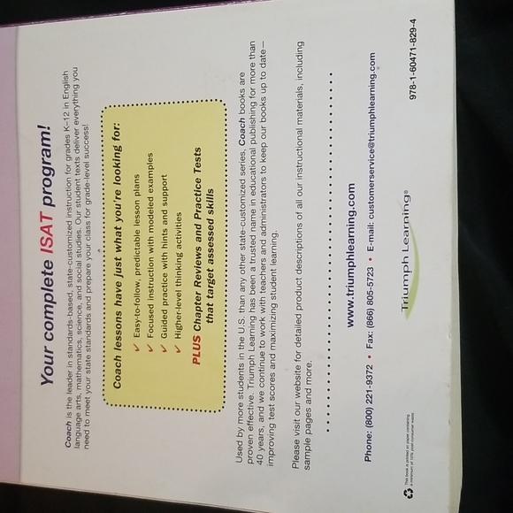 Illinois ISAT Coach workbook Mathematics Grade 6 - Picture 11 of 12